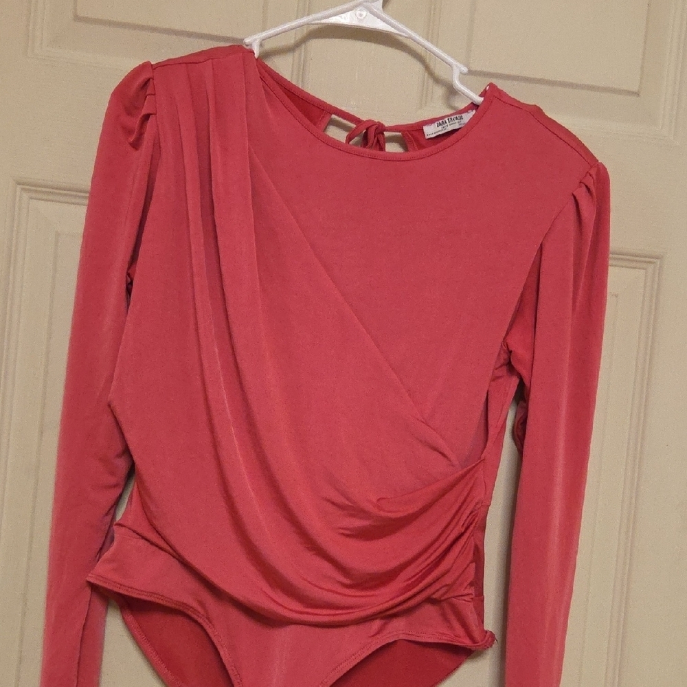 Zara Trafaluc spring/summer 2017 red off-the-shoulder form-fitting large Sz[1148